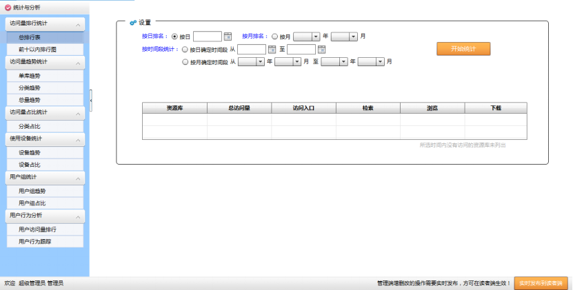 電子資(zī)源統計分(fēn)析系統